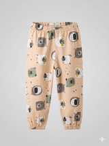 Kids Printed Elastic Waist Pants – Casual Soft Cotton Trousers