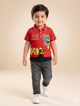 Boys Red Graphic T-Shirt – Casual Cotton Short Sleeve Top