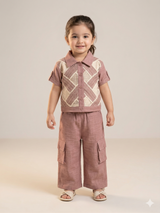 Girls Printed Shirt & Trousers Set – Casual Cotton Outfit