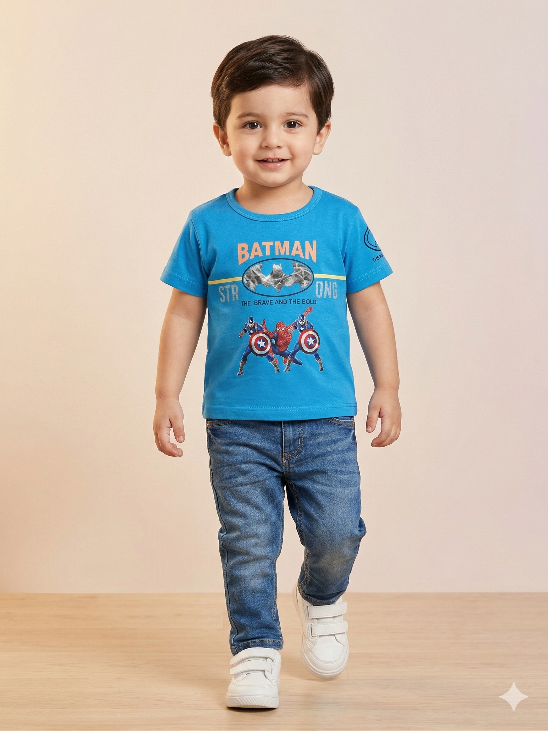 Boys Blue Graphic T-Shirt – Casual Cotton Short Sleeve Top