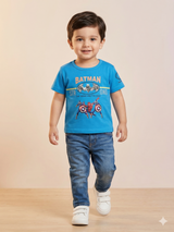 Boys Blue Graphic T-Shirt – Casual Cotton Short Sleeve Top