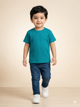 Boys Teal Basic T-Shirt – Casual Cotton Short Sleeve Top