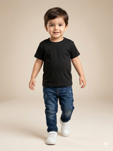 Boys Black Basic T-Shirt – Casual Cotton Short Sleeve Top