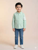 Boys Mint Green Casual Cotton Shirt – Long Sleeve Premium Kids Shirt