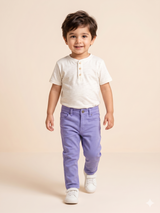Boys Lavender Casual Pants – Soft Cotton Everyday Trousers