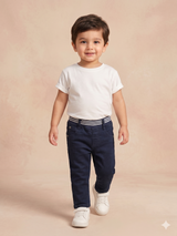 Boys Navy Blue Casual Pants – Soft Cotton Everyday Trousers