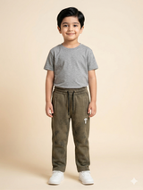 Boys Cargo Trousers – Cotton Casual Pants (Khaki Brown)