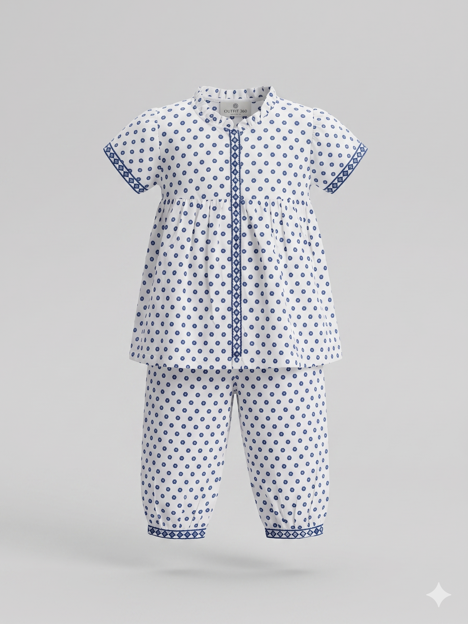 Kids Soft Cotton Printed Night Suit – Short Sleeve Top & Pajama Set