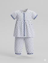 Kids Soft Cotton Printed Night Suit – Short Sleeve Top & Pajama Set