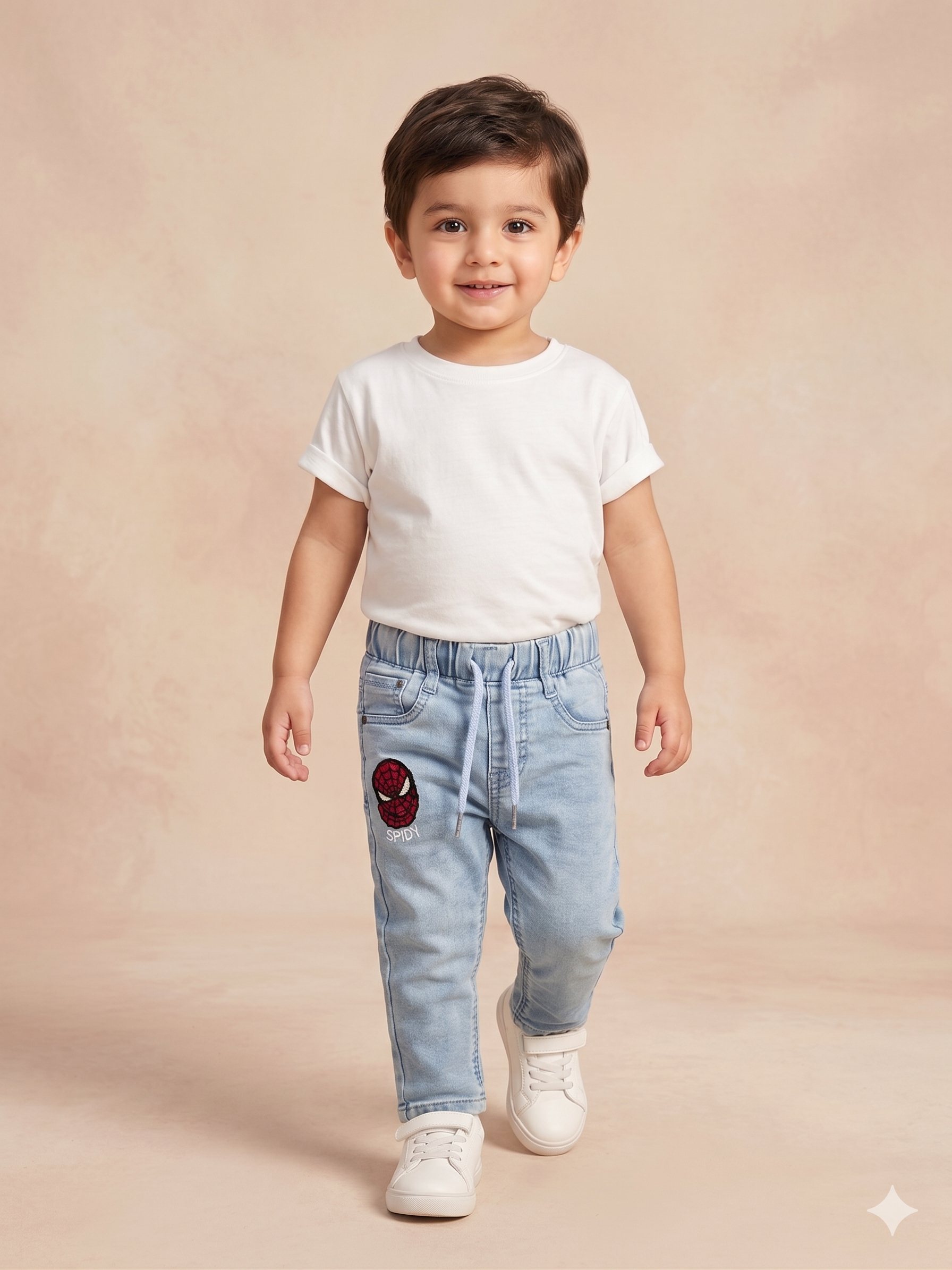 Boys Light Blue Denim Jeans with Patch Detail – Casual Everyday Pants