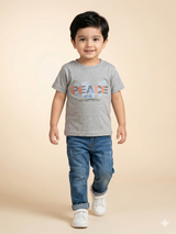 Boys Grey “Dream” Graphic T-Shirt – Casual Cotton Short Sleeve Top
