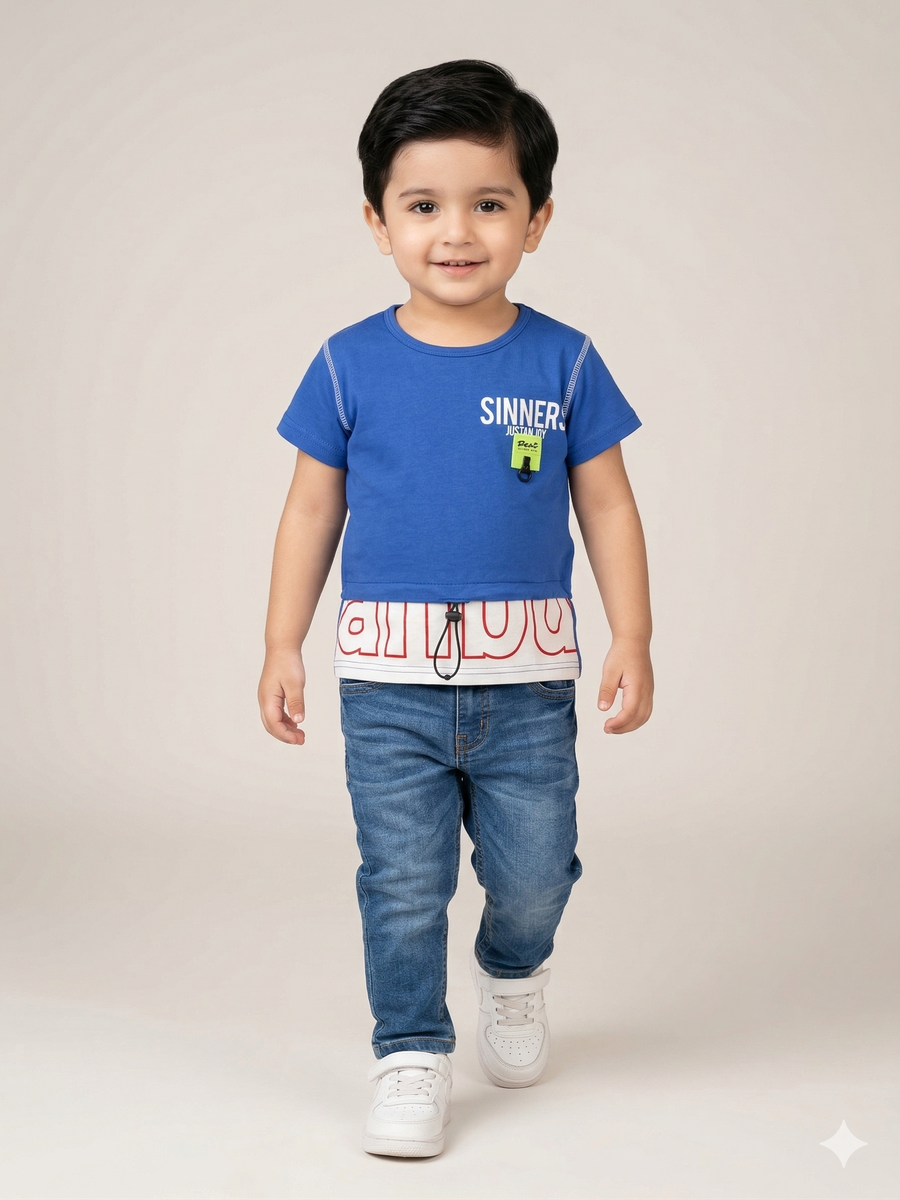 Boys Blue Graphic T-Shirt – Casual Cotton Short Sleeve Top