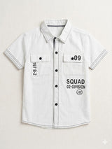 Boys Light Grey Short Sleeve Casual Shirt – Summer Cotton Kids Shirt