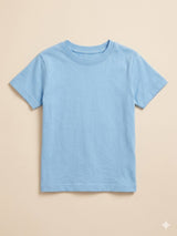 Boys Sky Blue Basic T-Shirt – Casual Cotton Short Sleeve Top