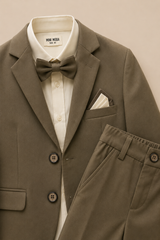 Kids Premium Olive Formal Suit – Elegant Party Wear Blazer Set for Boys