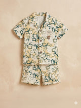 Boys Tropical Printed Shirt & Shorts Set – Casual Cotton Summer Outfit