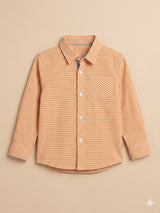 Boys Peach Casual Shirt – Cotton Long Sleeve Top