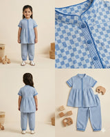 Kids Soft Cotton Printed Night Suit – Short Sleeve Top & Pajama Set