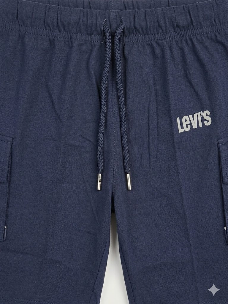 Boys Navy Blue Cargo Shorts with Side Pockets