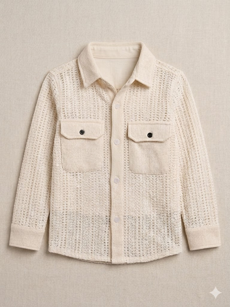 Boys Beige Casual Cotton Shirt – Premium Kids Everyday Wear