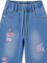 Girls Blue Embroidered Denim Bermuda Shorts – Lovely Girly Kids Shorts