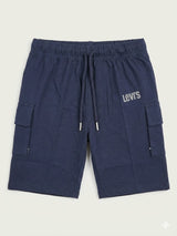 Boys Navy Blue Cargo Shorts with Side Pockets