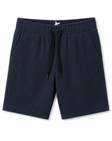 Kids Navy Blue Ribbed Casual Shorts