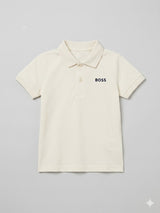 Boys White Polo T-Shirt – Casual Cotton Short Sleeve Top
