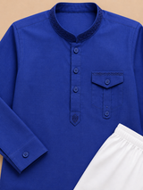 Boys Royal Blue Kurta Trouser Set – Traditional Kids Eastern Wear