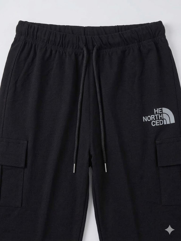 Boys Black Cargo Shorts with Utility Pockets