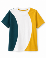 Kids Color Block T-Shirt – Trendy Casual Cotton Tee for Boys