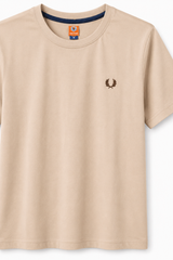 Beige Premium Basic Crew Neck T-Shirt