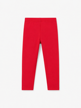 Girls Red Cotton Leggings – Soft Stretch Everyday Kids Tights