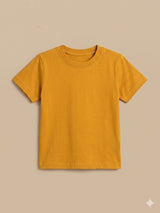 Boys Mustard Yellow Basic T-Shirt – Casual Cotton Short Sleeve Top
