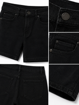 Kids Black Denim Shorts