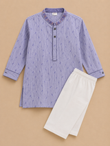 Boys Lavender Kurta Trouser Set – Stylish Ethnic Wear for Kids