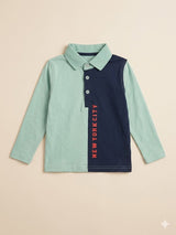 Boys Multi-Color Henley T-Shirt – Casual Cotton Long Sleeve Top