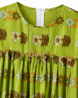 Girls Green Printed Frock – Casual Summer Style Dress