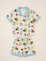 Kids Cartoon Printed Shirt & Shorts Set – Casual Cotton Summer Outfit