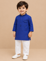 Boys Royal Blue Kurta Trouser Set – Traditional Kids Eastern Wear
