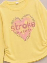 Girls Yellow Stroke Nature Top – Stylish Full Sleeve Kids Shirt