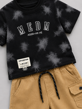 Boys Tie-Dye Summer Co-Ord Set – Graphic T-Shirt & Cargo Shorts (2 Pcs)