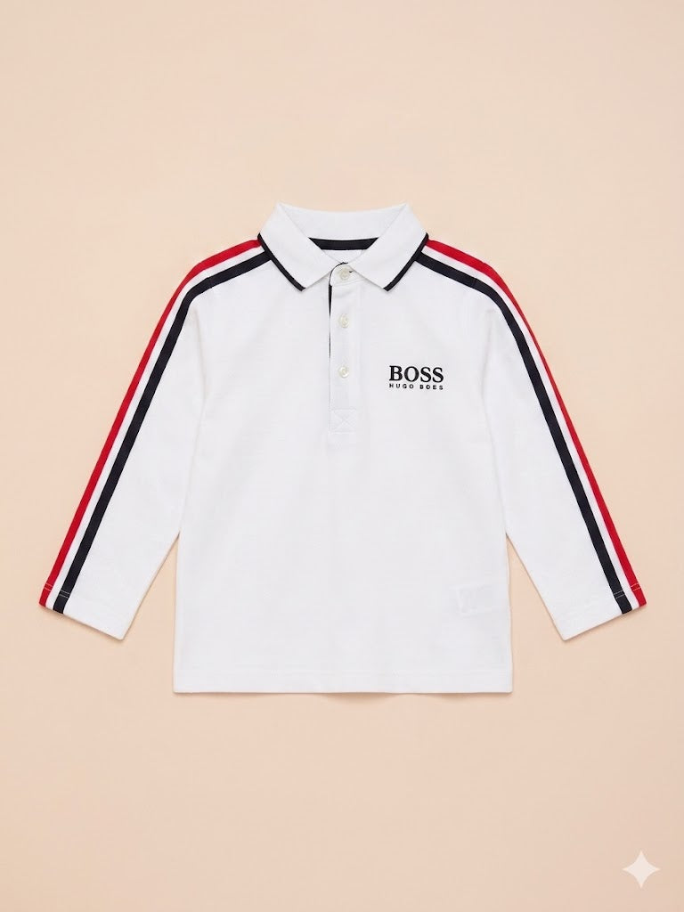 Boys White Graphic Sweatshirt – Casual Cotton Long Sleeve Top
