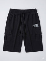 Boys Black Cargo Shorts with Utility Pockets
