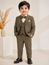 Kids Premium Olive Formal Suit – Elegant Party Wear Blazer Set for Boys