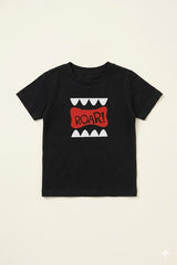 Boys Black “Cool Bear” Graphic T-Shirt – Casual Cotton Short Sleeve Top